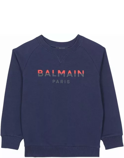 Balmain Navy Blue Cotton Sweatshirt