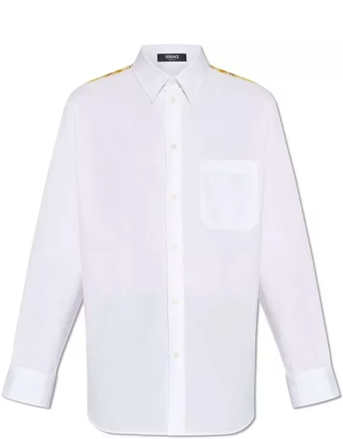 Versace Barocco-panelled Button-up Shirt