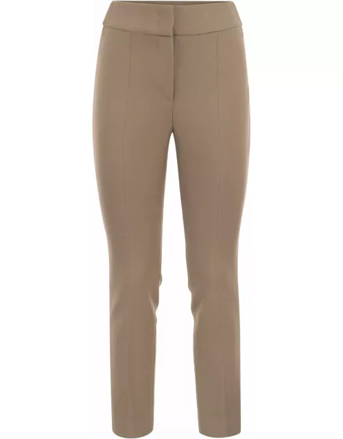 Peserico Skinny Fit Trousers In Viscose And Cotton