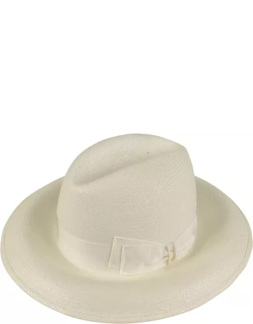 Borsalino Bow Detail Woven Hat