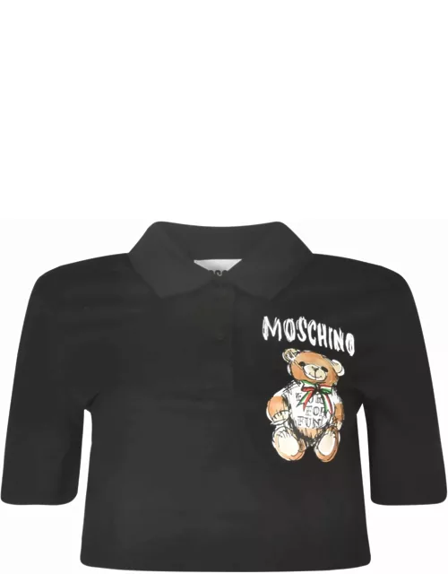 Moschino Bear Cropped Polo Shirt