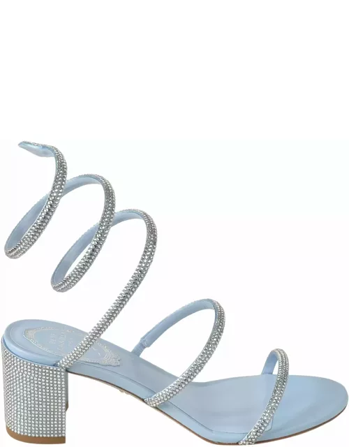 René Caovilla Block-heel Twister Strap Embellished Sandal