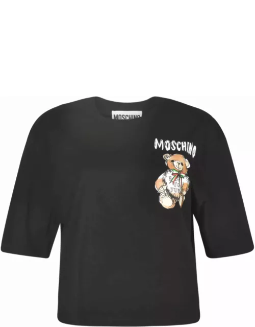 Moschino Bear Logo Cropped T-shirt