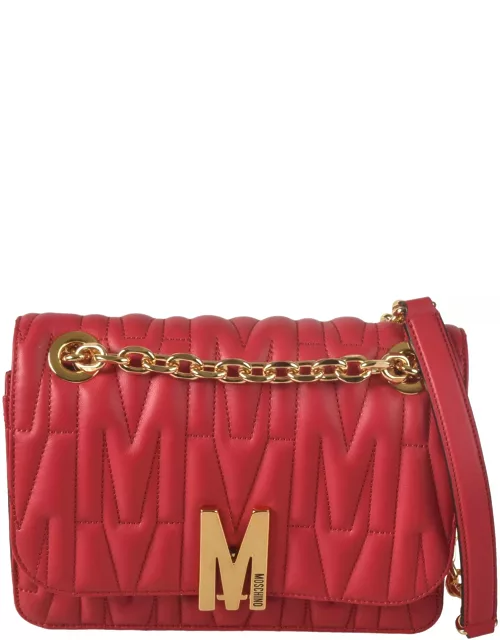 Moschino Logo Quilted Chain Shoulder Bag