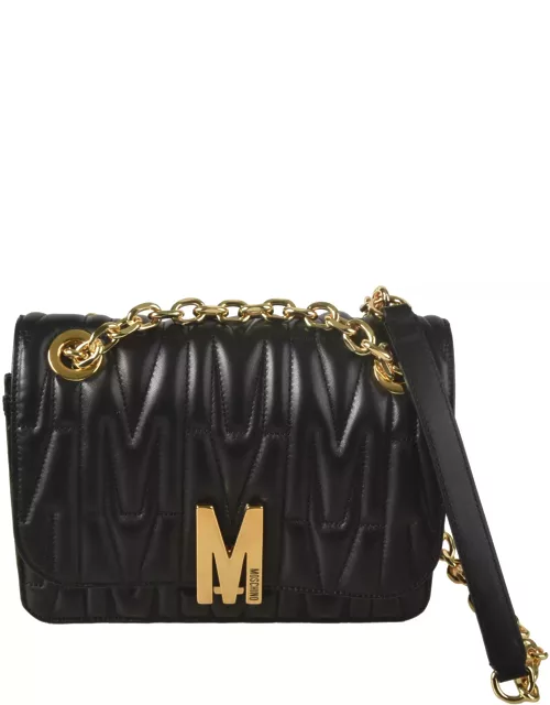 Moschino Logo Quilted Chain Shoulder Bag