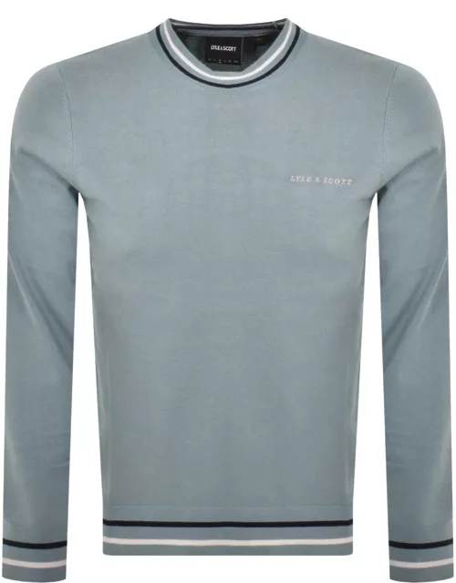 Lyle And Scott Tipped Crew Neck Jumper Blue