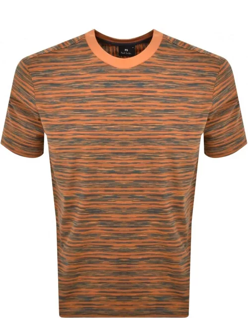 Paul Smith Regular Fit Stripes T Shirt Orange