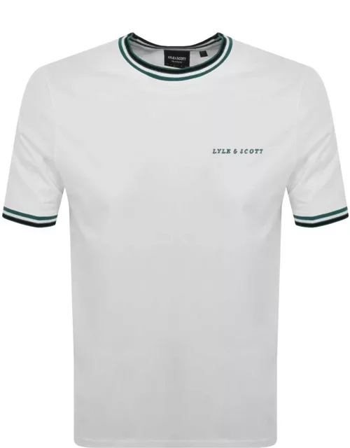 Lyle And Scott Embroidered Tipped T Shirt White