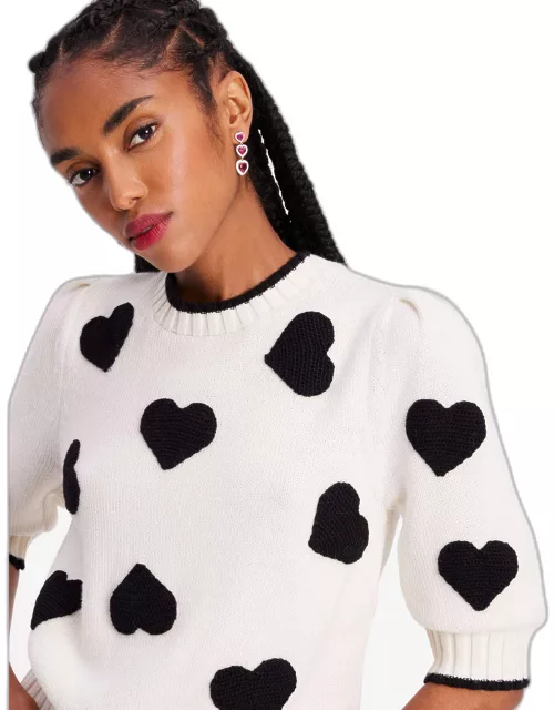 Scattered Hearts Crochet Sweater