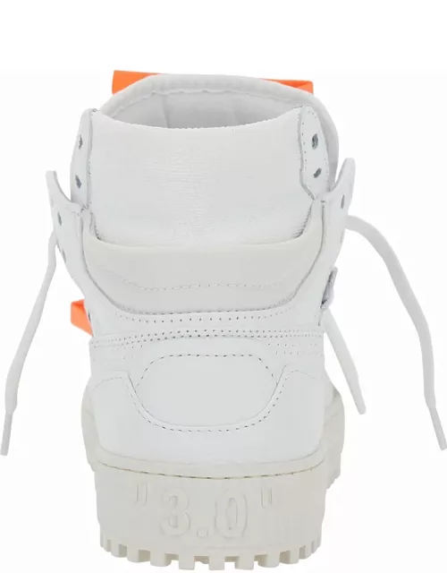 Off-White 3.0 Off Court White Low Top Sneakers With Zip Tie Tag In Leather And Cotton Woman