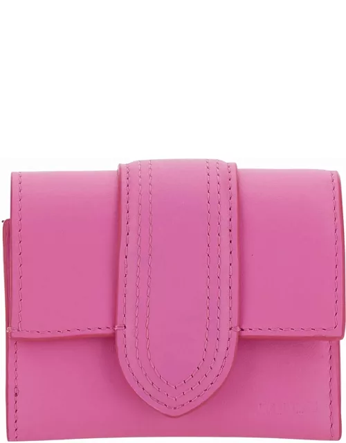 Jacquemus le Compact Bambino Pink Wallet With Magnetic Closure In Leather Woman
