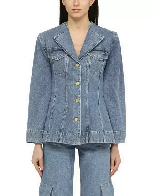 Blue vintage single-breasted denim jacket
