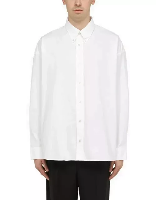 White cotton button-down shirt