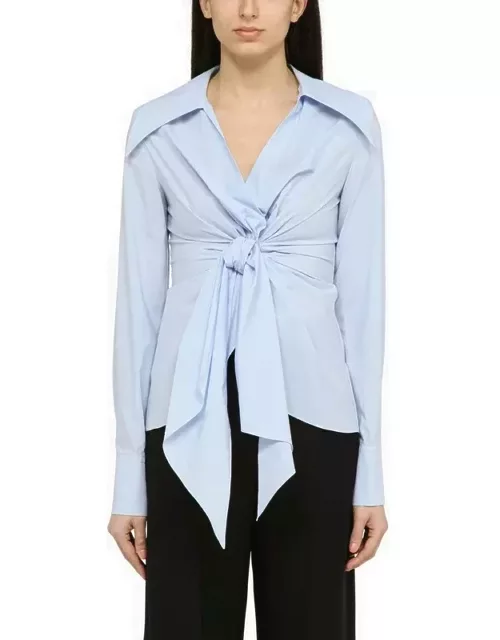 Blue knotted Vichy shirt
