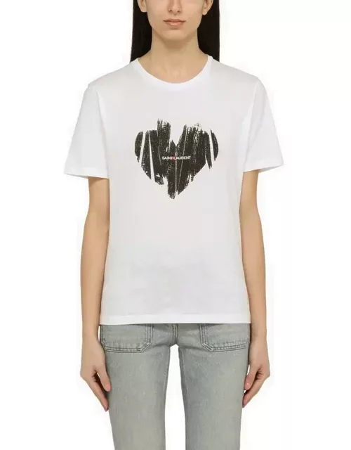 White cotton Heart T-shirt