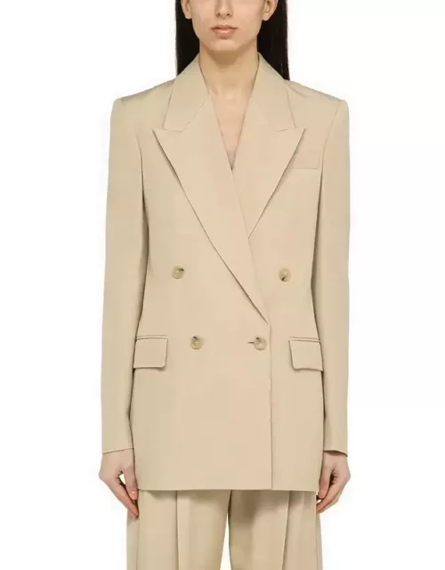 Beige viscose double-breasted jacket