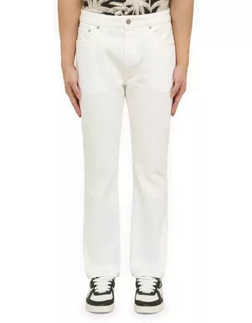 White jeans with Monogram embroidery