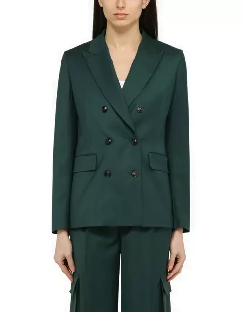Forest green double-breasted jacket in woo