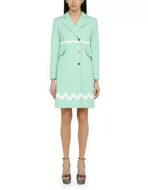 Single-breasted mint green cotton coat