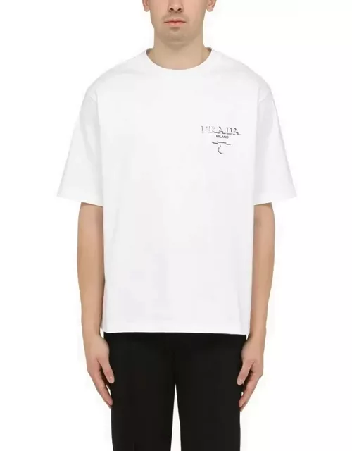 White logoed crew-neck T-shirt