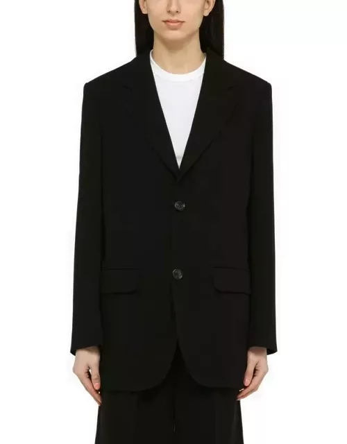 Black single-breasted jacket in woo