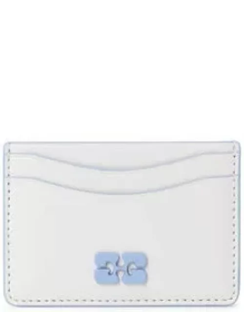 Egret GANNI Bou Card Holder in White Polyester/Polyurethane/Leather Women'
