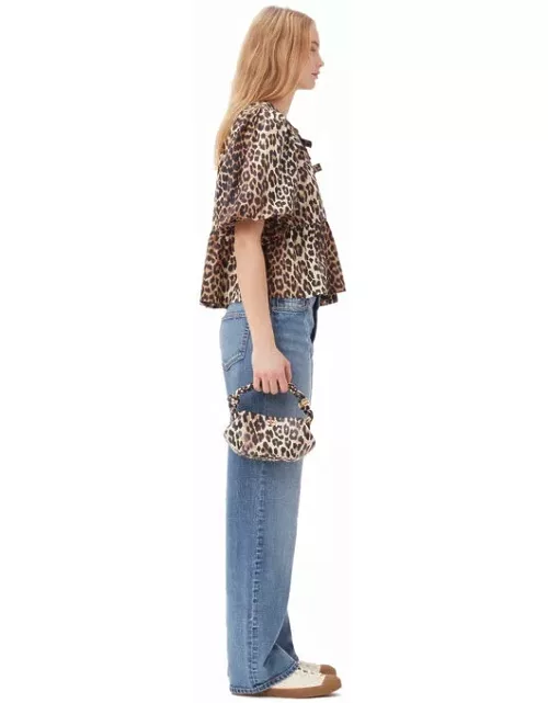 Leopard Mini GANNI Bou Bag Polyester/Polyurethane/Recycled Leather Women'