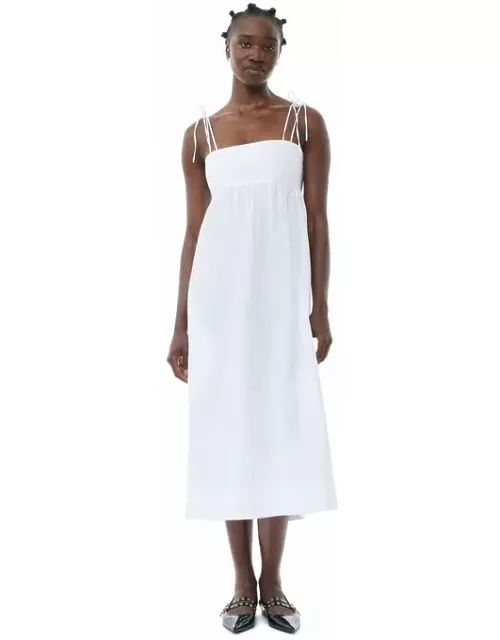GANNI CottonPoplin String Midi Dress in White