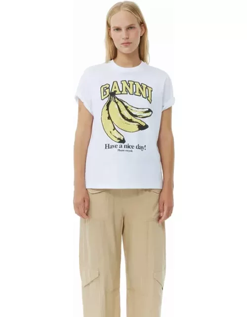 GANNI Relaxed Banana T-shirt in White