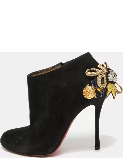Christian Louboutin Black Suede Galobella Ankle Boot