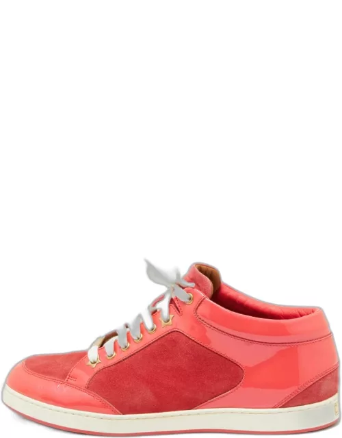 Jimmy Choo Two Tone Suede and Patent Leather Miami Sneaker