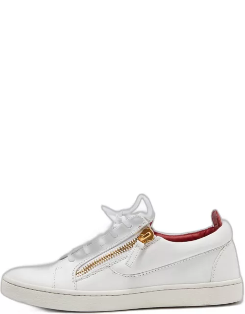 Giuseppe Zanotti White Leather Brek Low Top Sneaker