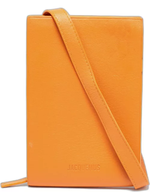Jacquemus Orange Leather Le Gadju Neck Wallet