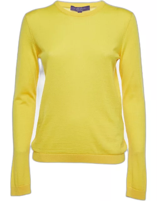 Ralph Lauren Yellow Cashmere Round Neck Sweater