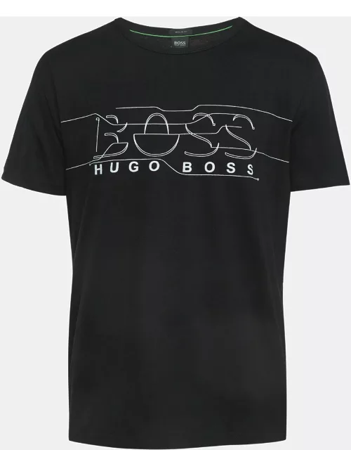 Boss By Hugo Boss Black Logo Print Cotton Short Sleeve T-Shirt