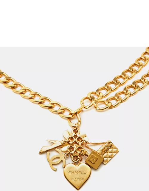 Chanel Icon Gold Tone Charm Chain Belt