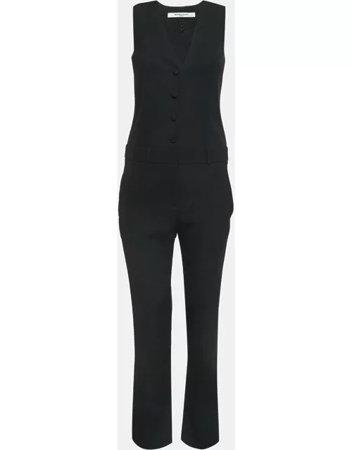 Givenchy Black Crepe Buttoned Sleeveless Jumpsuit