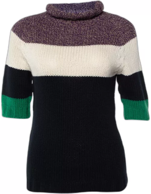 Marni Black Colorblock Wool & Cashmere Knit Sweater