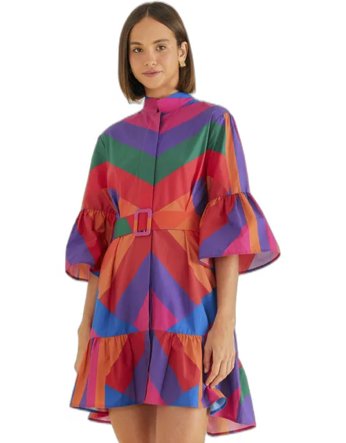 Amanda Stripes Mini Dress, MULTI /