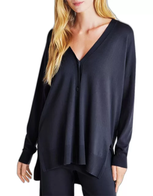 Veronica Button-Front Tunic Cardigan