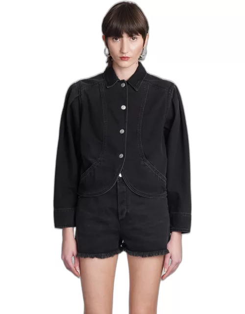 Isabel Marant Valette Denim Jackets In Black Cotton