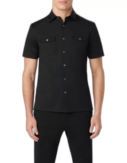 Men's OoohCotton Short-Sleeve Shirt with Chest Pocket