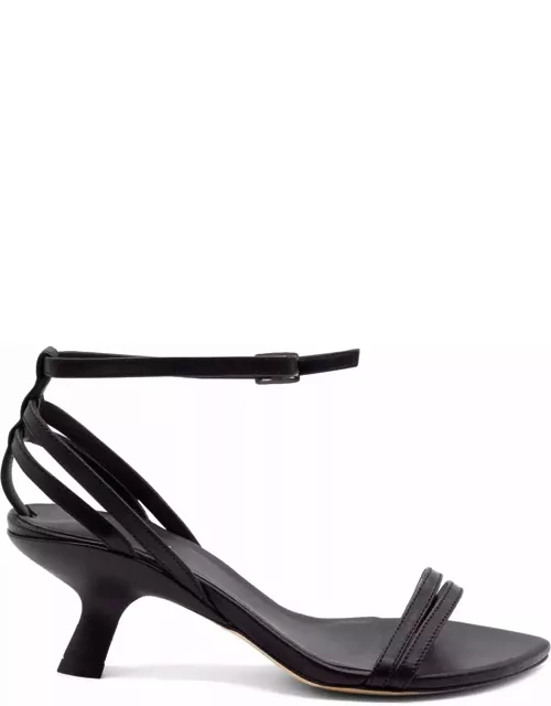 Vic Matié Leather Sandal With Heel And Ankle Strap