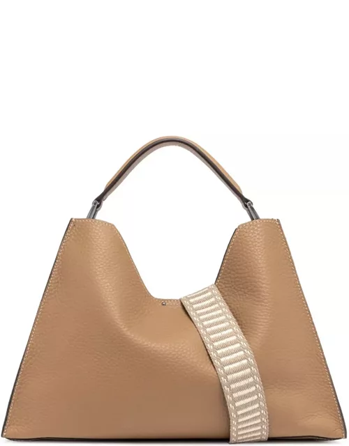 Gianni Chiarini Aurora Sand Leather Shoulder Bag