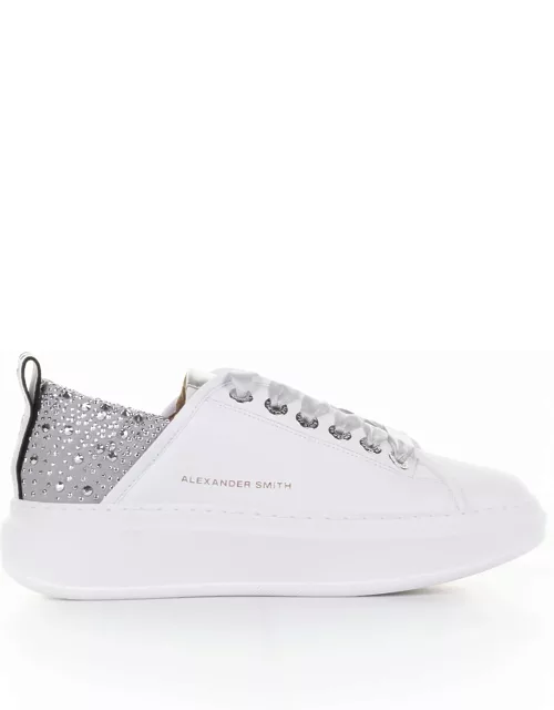 Alexander Smith London Wembley Sneaker In Leather And Rhinestone