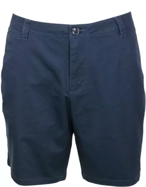 Armani Collezioni Stretch Cotton Bermuda Shorts With Welt Pockets And Zip And Button Closure