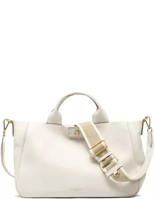 Gianni Chiarini White Armonia Shoulder Bag With Double Handle