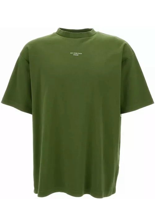 Drôle de Monsieur Green T-shirt With Slogan Print At The Front In Cotton Man