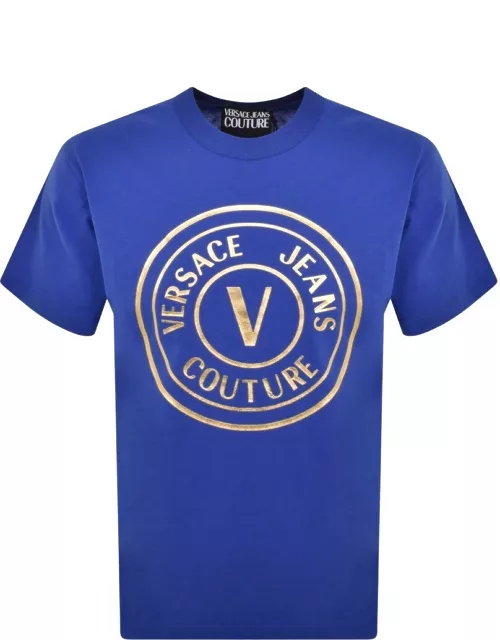 Versace Jeans Couture Foil Logo T Shirt Blue