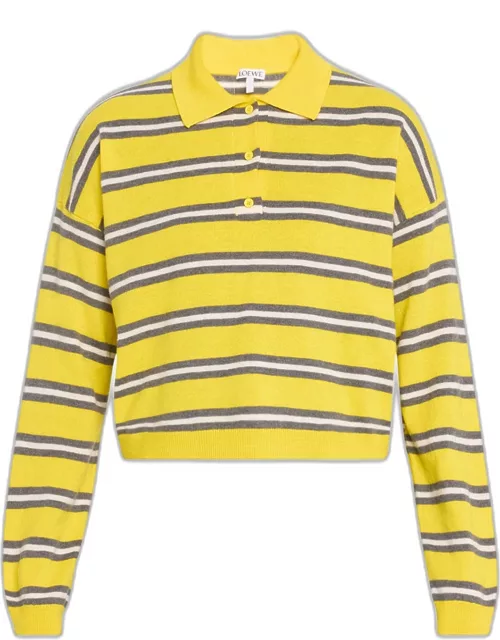 Stripe Polo Wool Sweater